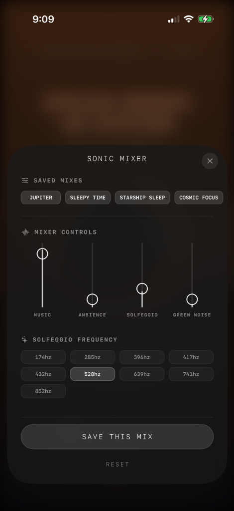 Cosmosis Sonic Mixer Interface
